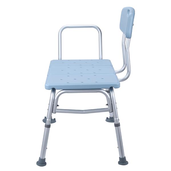 Medical Bathroom Safety Shower Tub Aluminium Alloy Bath Chair Transfer Bench with Back & Handle Blue