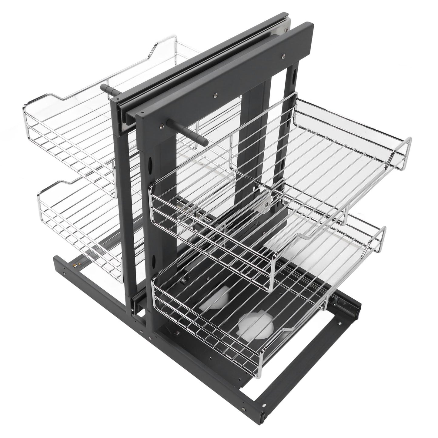 800mm Blind Corner Pull Out Organizer for Kitchen Cabinets - Slide Out Spice and Seasoning Rack