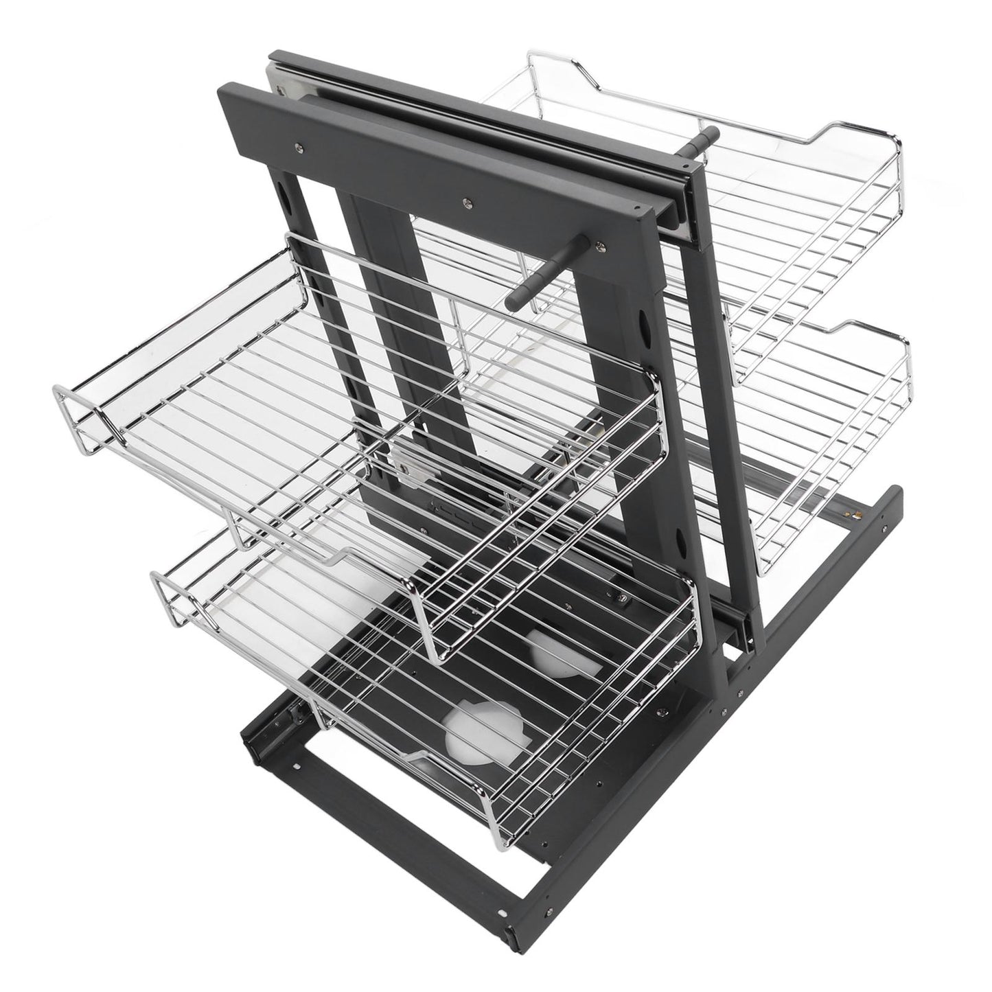 800mm Blind Corner Pull Out Organizer for Kitchen Cabinets - Slide Out Spice and Seasoning Rack