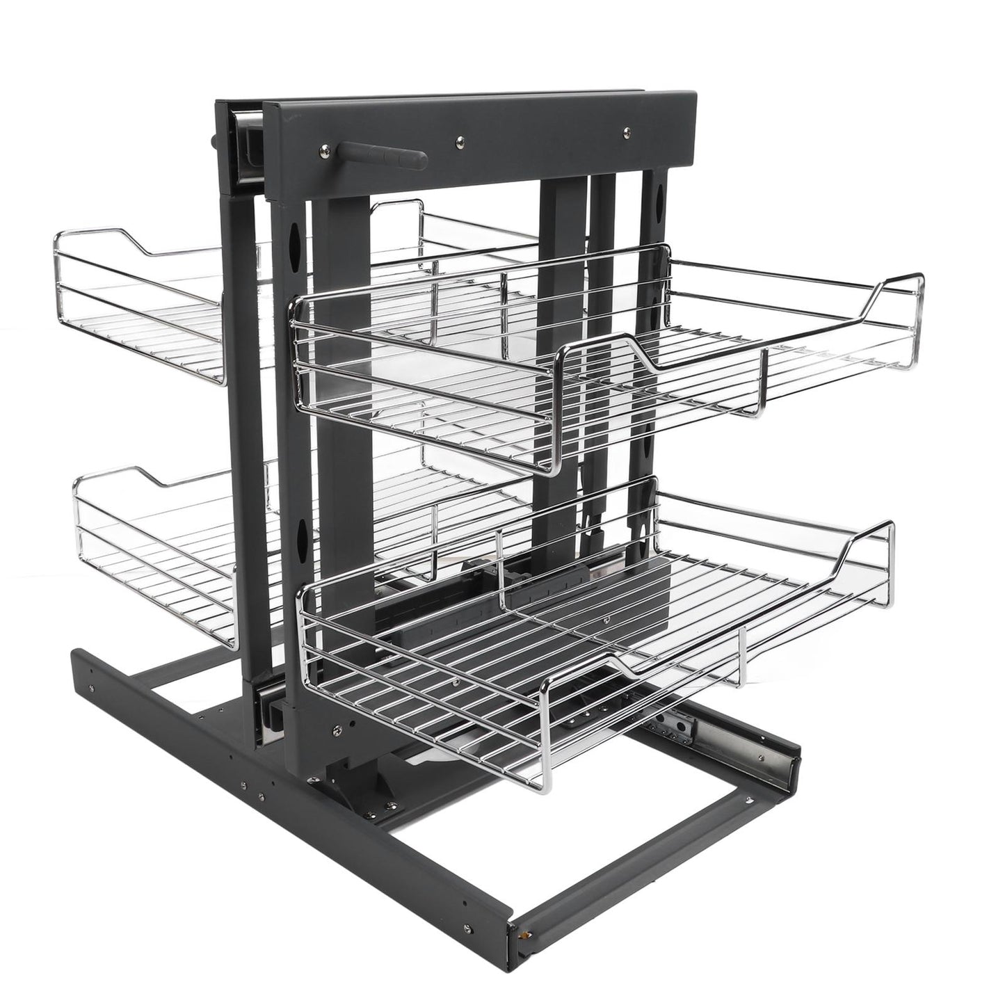 800mm Blind Corner Pull Out Organizer for Kitchen Cabinets - Slide Out Spice and Seasoning Rack