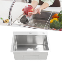 304 Stainless Steel Single Basin Sink with Drainer and Hose for Home Kitchen - Vegetable Washing Sink