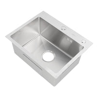 304 Stainless Steel Single Basin Sink with Drainer and Hose for Home Kitchen - Vegetable Washing Sink