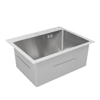 304 Stainless Steel Single Basin Sink with Drainer and Hose for Home Kitchen - Vegetable Washing Sink