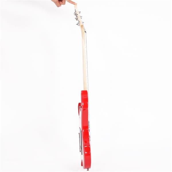 [Do Not Sell on Amazon]Glarry Flame Shaped Electric Guitar with 20W Electric Guitar Sound HSH Pickup Novice Guitar   Audio   Bag   Strap   Picks   Shake   Cable   Wrench Tool Red