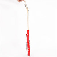 [Do Not Sell on Amazon]Glarry Flame Shaped Electric Guitar with 20W Electric Guitar Sound HSH Pickup Novice Guitar   Audio   Bag   Strap   Picks   Shake   Cable   Wrench Tool Red