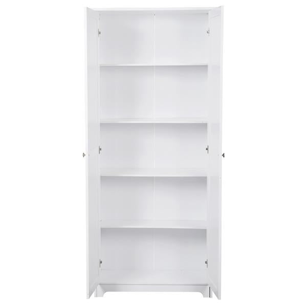 Double Door Five-tier Storage Cabinet White