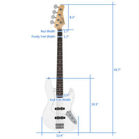 [Do Not Sell on Amazon]Glarry Electric GJazz Bass Guitar Cord Wrench Tool White