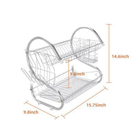 Multifunctional S-shaped Dual Layers Bowls & Dishes & Chopsticks & Spoons Collection Shelf Dish Drai