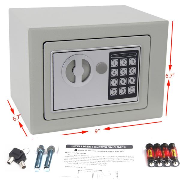 170*230*170mm Digital Keypad Safe Light Gray