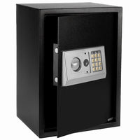 E50EA Home Business Security Keypad Lock Electronic Digital Steel Safe Black Box & Silver Gray