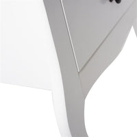 European Bedside Table-Three Pumps White