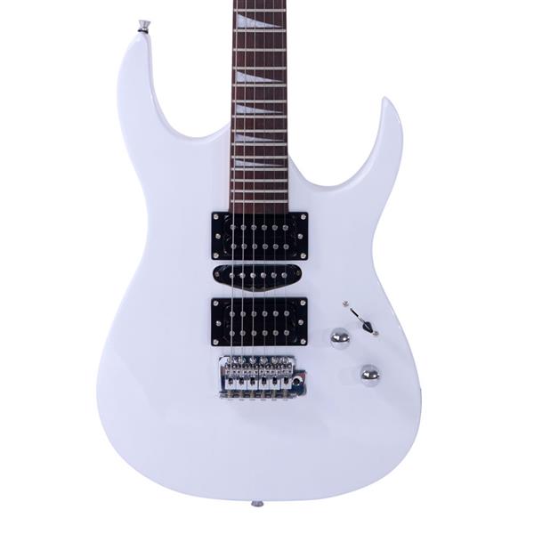 [Do Not Sell on Amazon]Glarry 170 Model With 20W Electric Guitar Pickup Hsh Pickup Guitar   Stereo   Bag   Harness   Picks   Rocker   Connector     Wrench Tool White