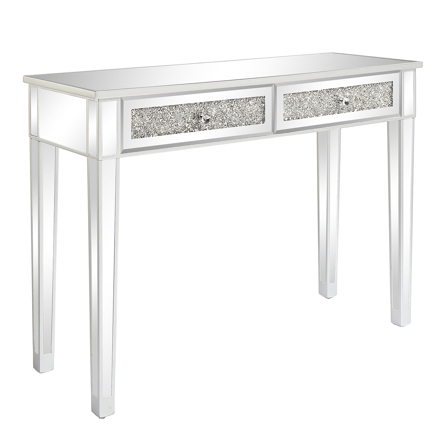 106*38*76cm Modern Mirror Two-Pump Computer Table Silver