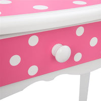 Three-Fold Mirror Single-Drawing Curved Foot Children Dressing Table Red Dots