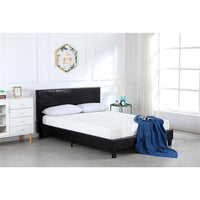 Simple PU Bed Frame Black