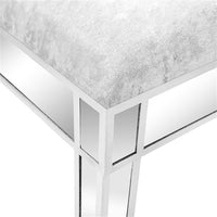 Modern Style Mirrored Vanity Stool Silver Gray