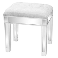 Modern Style Mirrored Vanity Stool Silver Gray