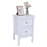 Country Style Two-Tier Night Table Large Size White