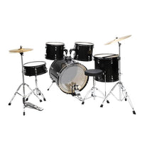 [Do Not Sell on Amazon]Glarry Full Size Adult Drum Set 5-Piece Black with Bass Drum, two Tom Drum, Snare Drum, Floor Tom, 16" Ride Cymbal, 14" Hi-hat Cymbals, Stool, Drum Pedal, Sticks