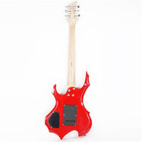 [Do Not Sell on Amazon]Glarry Flame Shaped Electric Guitar with 20W Electric Guitar Sound HSH Pickup Novice Guitar   Audio   Bag   Strap   Picks   Shake   Cable   Wrench Tool Red
