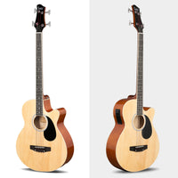 [Do Not Sell on Amazon] Glarry GMB101 4 string Electric Acoustic Bass Guitar w/ 4-Band Equalizer EQ-7545R Burlywood