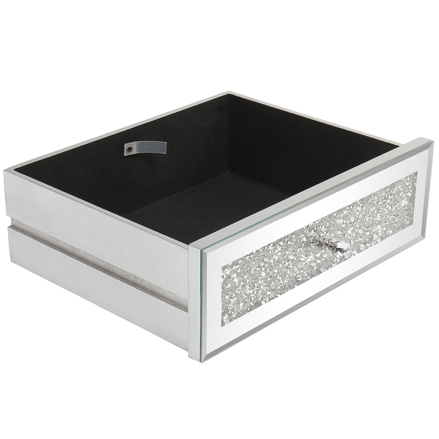 Silver MDF Mirror Surface Broken Glass Three Pumping Computer Desk