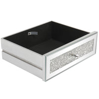 Silver MDF Mirror Surface Broken Glass Three Pumping Computer Desk