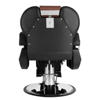 PVC Leather Case ABS Armrest Shell 300lbs Load-Bearing Disc With Footrest Can Be Put Down Barber Chair Black Brown