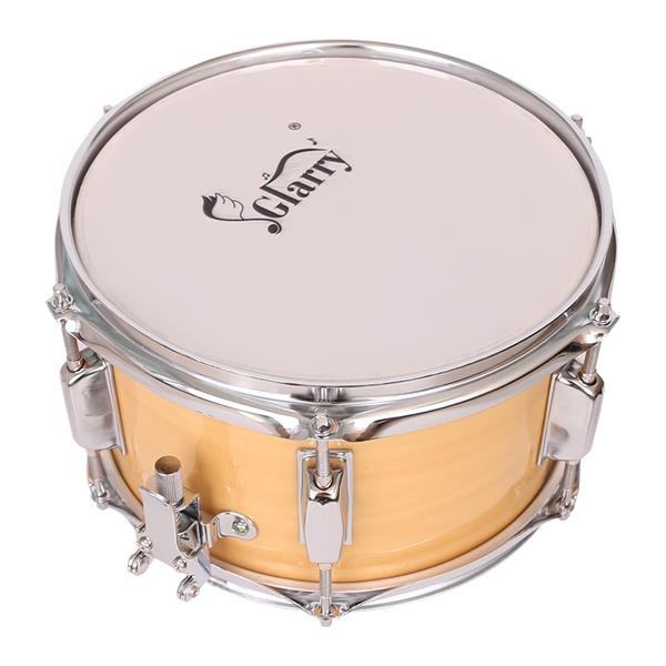 [Do Not Sell on Amazon]Glarry 10 x 6" Snare Drum Poplar Wood Drum Percussion Set Wood Color