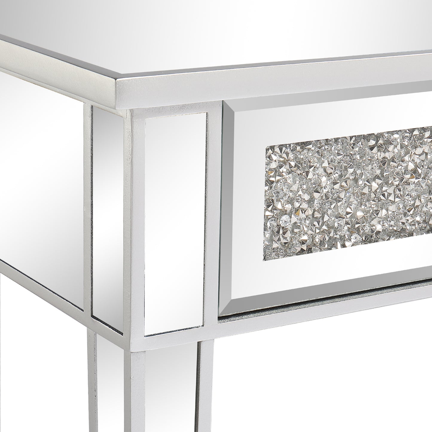 106*38*76cm Modern Mirror Two-Pump Computer Table Silver