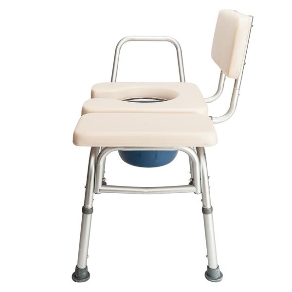 Multifunctional Aluminum Elder People Disabled People Pregnant Women Commode Chair Bath Chair Creamy White