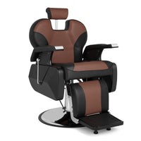 PVC Leather Case ABS Armrest Shell 300lbs Load-Bearing Disc With Footrest Can Be Put Down Barber Chair Black Brown