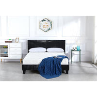 Simple PU Bed Frame Black