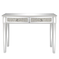 106*38*76cm Modern Mirror Two-Pump Computer Table Silver