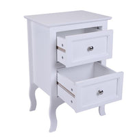 Country Style Two-Tier Night Table Large Size White