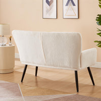 52'' Small Loveseat Sofa, Couch 2-Seater with Quilting Backs for Living Room, Bedroom and Small Space(COLOR:WHITE)