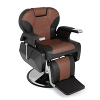 PVC Leather Case ABS Armrest Shell 300lbs Load-Bearing Disc With Footrest Can Be Put Down Barber Chair Black Brown