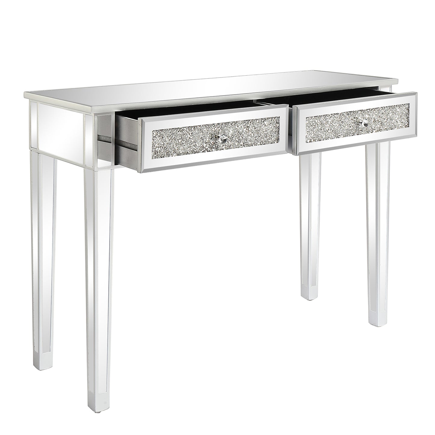 106*38*76cm Modern Mirror Two-Pump Computer Table Silver