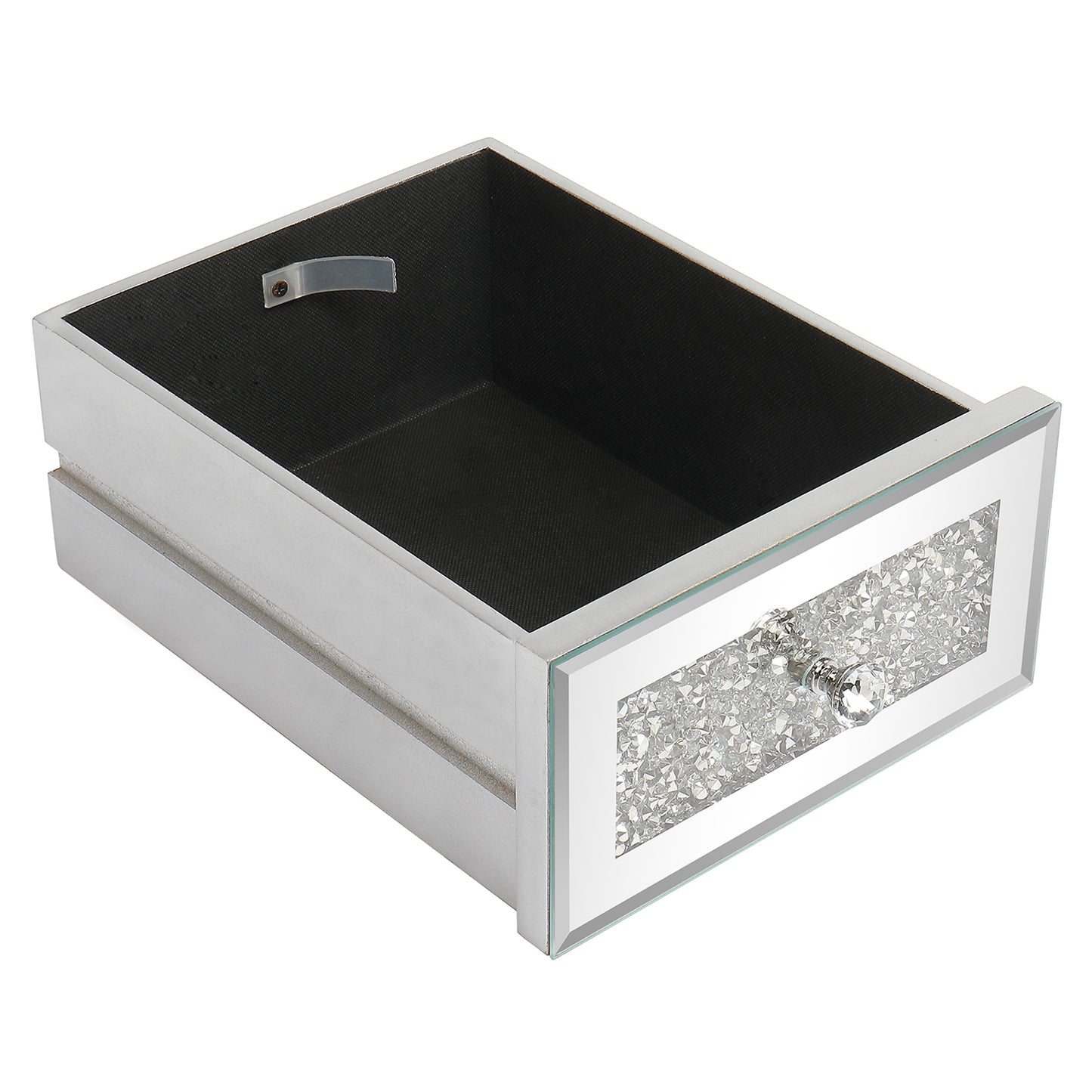 Silver MDF Mirror Surface Broken Glass Three Pumping Computer Desk