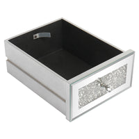 Silver MDF Mirror Surface Broken Glass Three Pumping Computer Desk