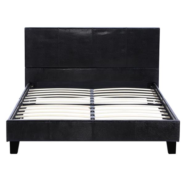 Simple PU Bed Frame Black