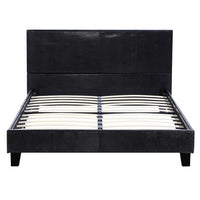 Simple PU Bed Frame Black