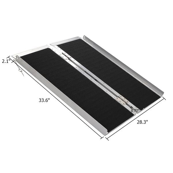 3FT Two-section Non-Skid Folding Lightweight Aluminum Alloy Wheelchair Scooter Mobility Ramps