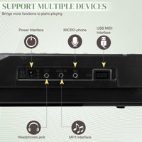 [Do Not Sell on Amazon]  Glarry GEP-110 61 Key Keyboard with Piano Stand, Piano Bench, Built In Speakers, Headphone, Microphone, Music Rest, LED Screen, 3 Teaching Modes for Beginners