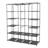 Portable Closet Organizer Storage, Wardrobe Closet with Non-Woven Fabric 14 Shelves, Easy to Assemble, Black