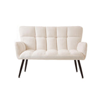 52'' Small Loveseat Sofa, Couch 2-Seater with Quilting Backs for Living Room, Bedroom and Small Space(COLOR:WHITE)