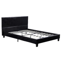 Simple PU Bed Frame Black