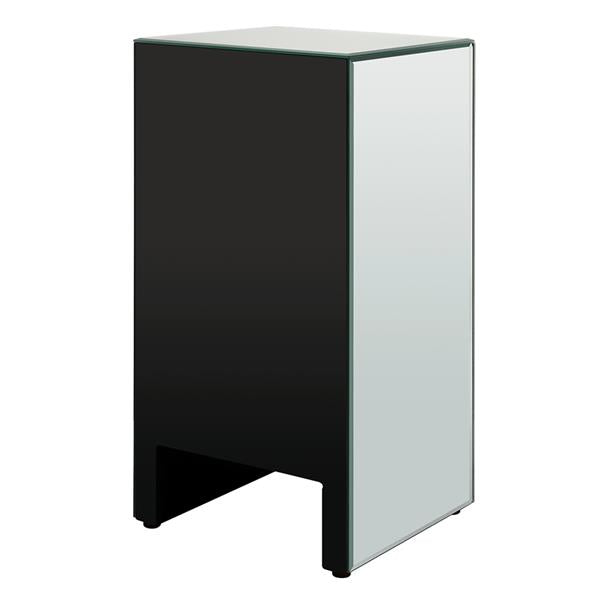 Mirrored Glass Bedside Table with Three Drawers Size S