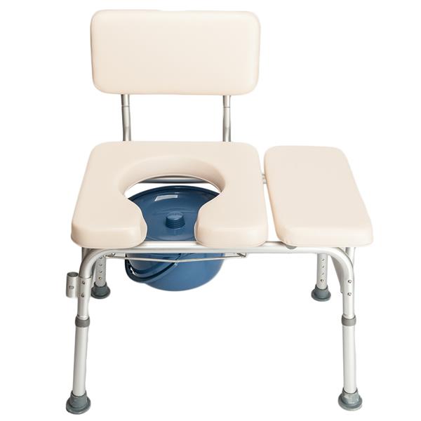 Multifunctional Aluminum Elder People Disabled People Pregnant Women Commode Chair Bath Chair Creamy White