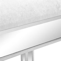 Modern Style Mirrored Vanity Stool Silver Gray